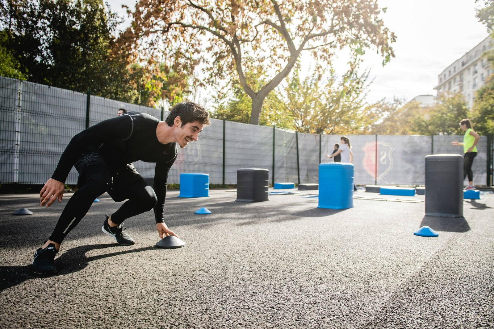 Person performing a change-of-direction agility drill to improve speed, balance, and movement control.