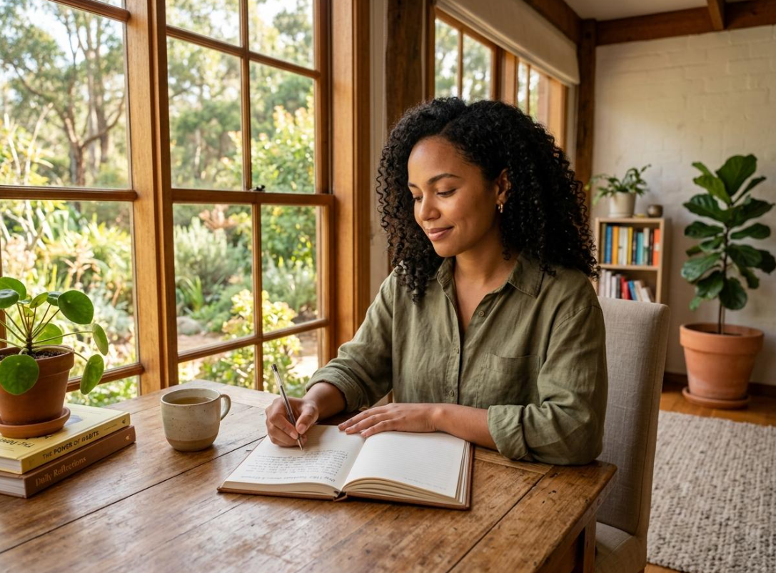 Person journaling as part of a daily emotional regulation practice